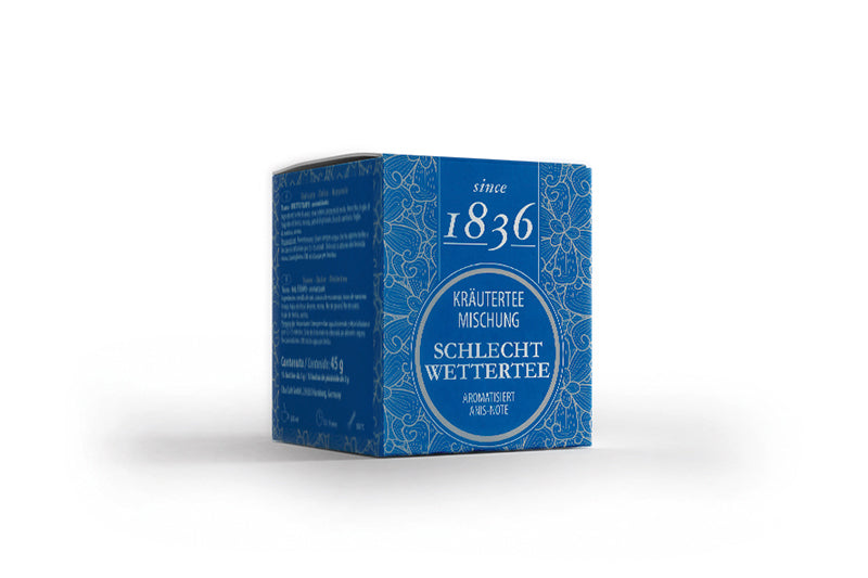 Schlechtwettertee aromatisierter Kräutertee % reduziert MHD