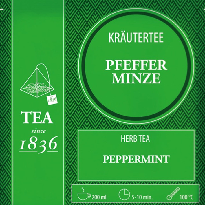 Kraeutertee Pfefferminze (Peppermint) im Teebeutel