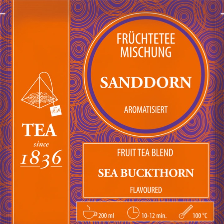 Fruechtetee Sanddorn im Teebeutel