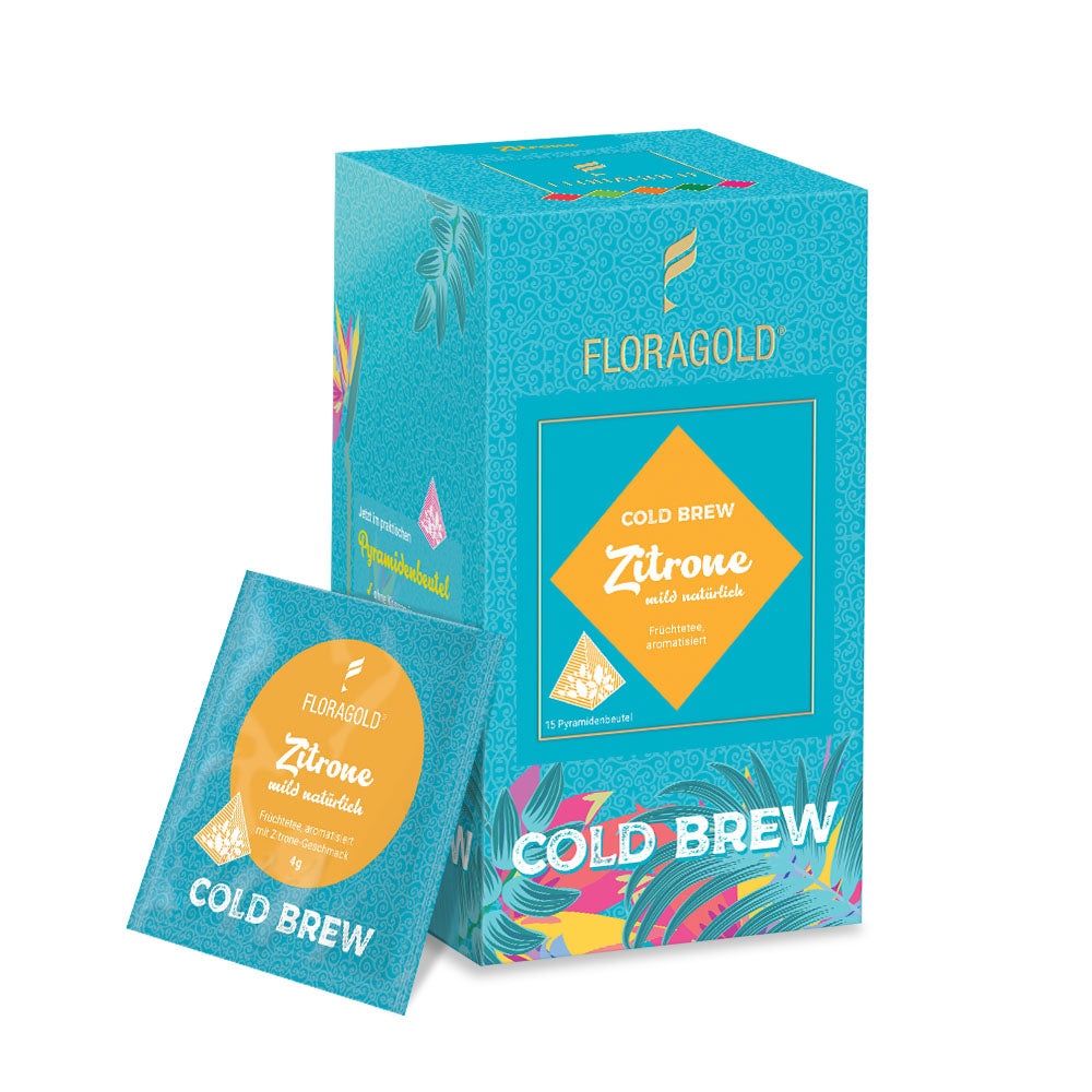 Cold Brew Zitrone mild natürlich in einer 15 Box