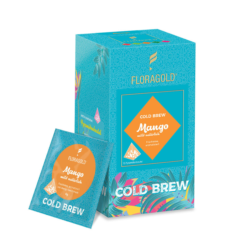 Cold Brew Mango mild natürlich in einer 15 Box