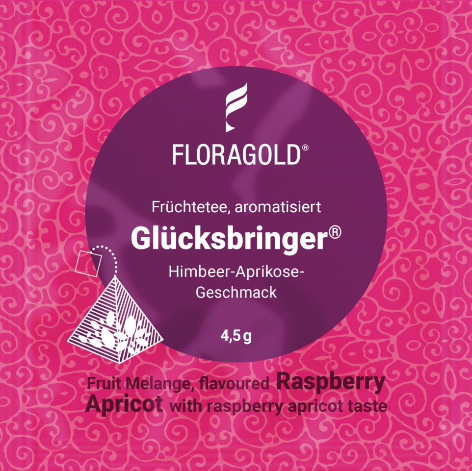 Fruechtetee Gluecksbringer im Teebeutel