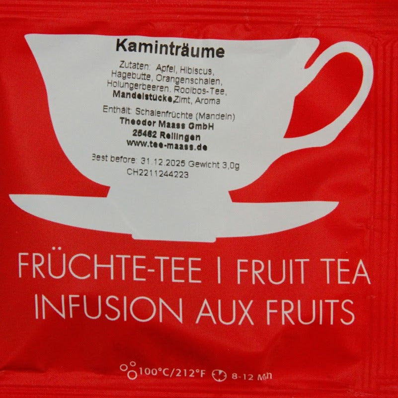 Fruechtetee Kamintraeume im Teebeutel