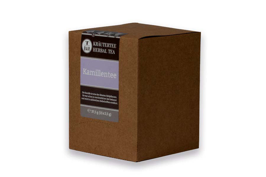 Kamillentee Kräutertee in einer 15 Box