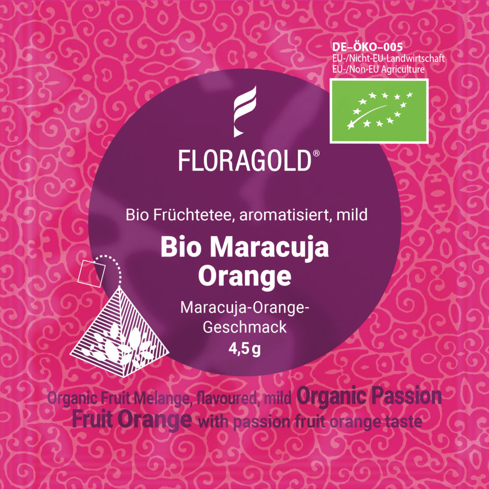 Bio Maracuja Orange mild Bio Früchtetee im Einzelbeutel