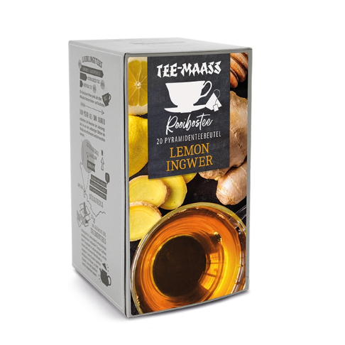 lemon Ingwer aromatisierter Rooibostee in einer 20 Box